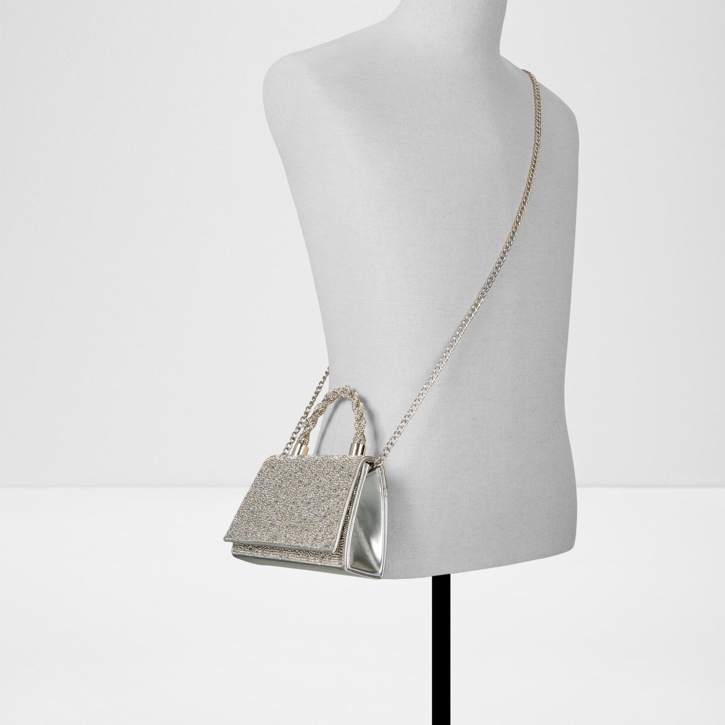 Kadın Gümüş Clutch El Çantası-4