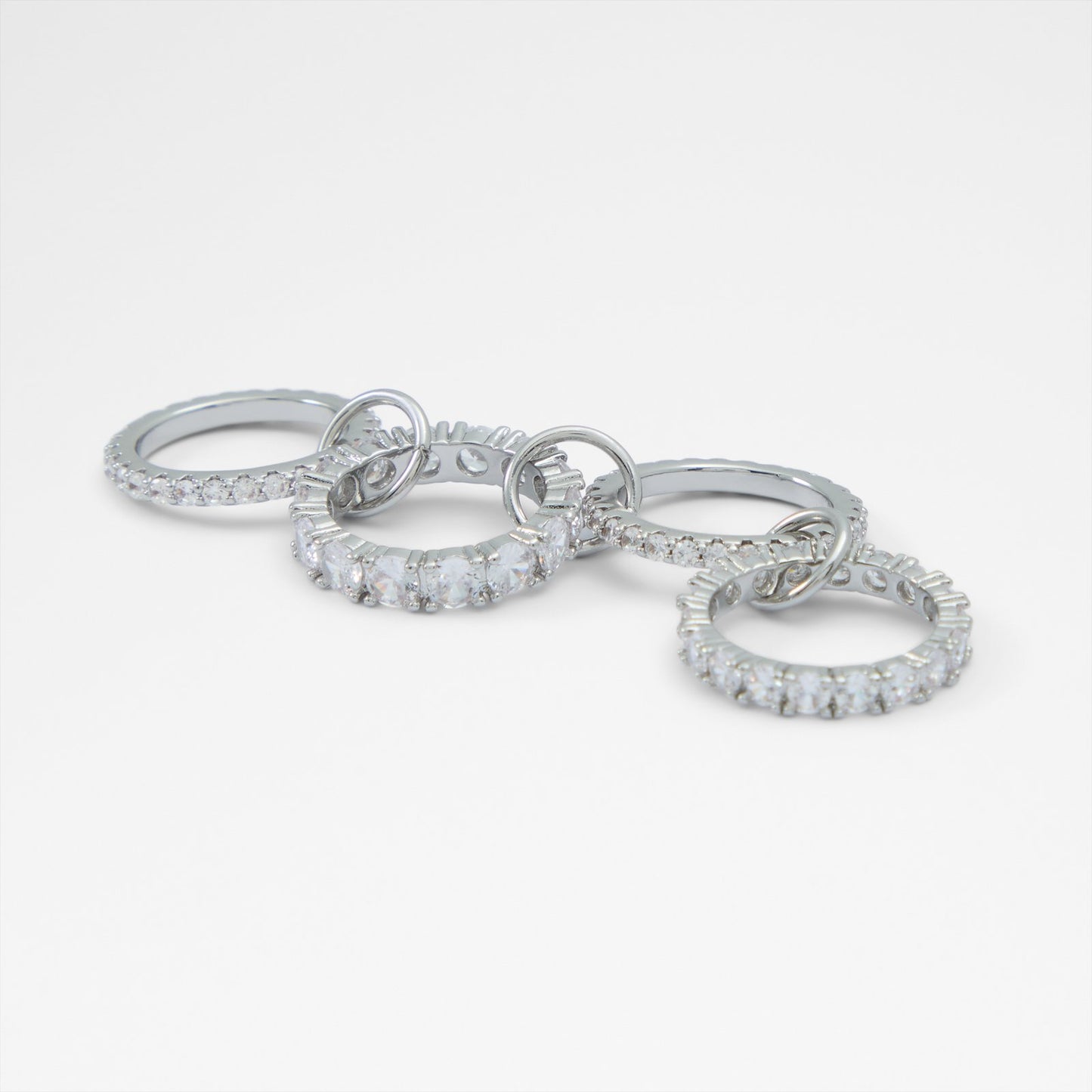 Kadın Gümüş Rengi Yüzük Seti-1