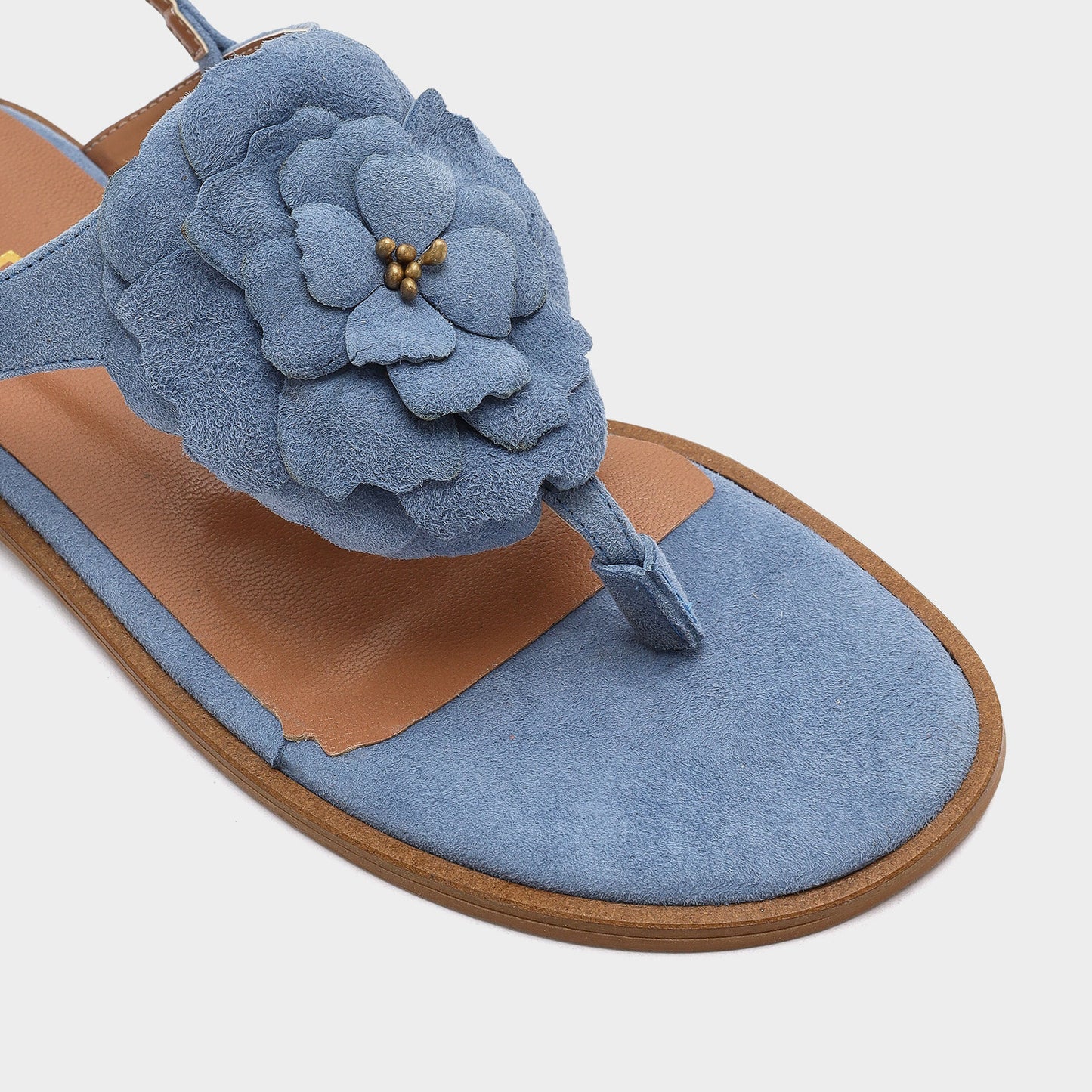 Kadın Mavi Düz Sandalet-6