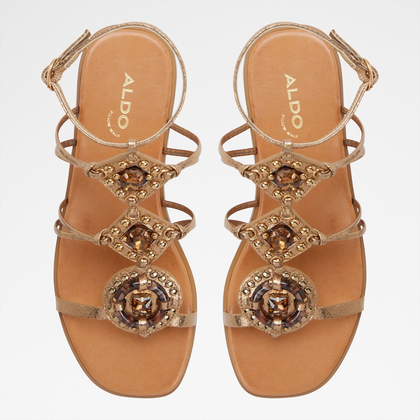 Kadın Gold Rengi Düz Sandalet-6