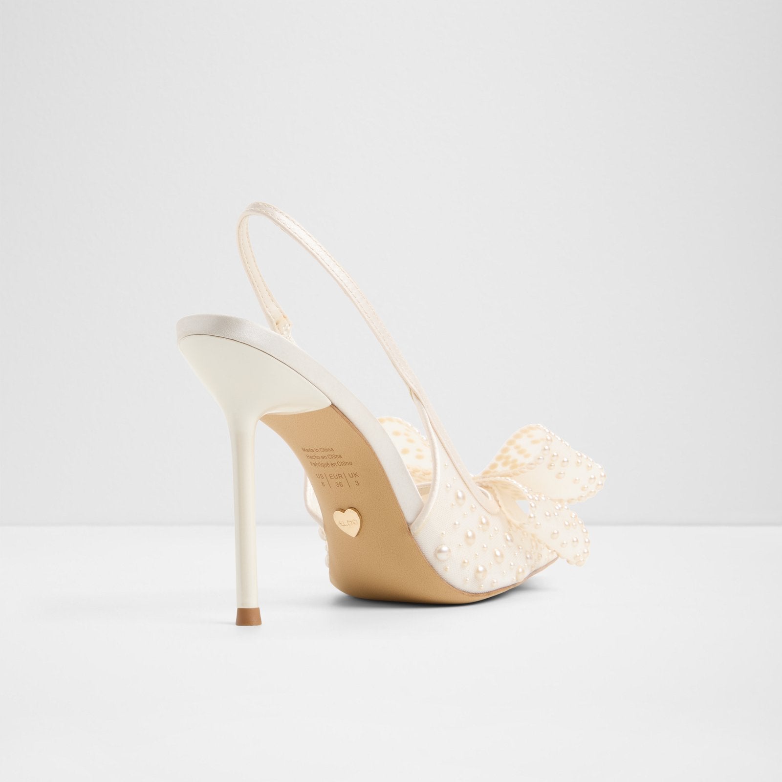 Kadın Beyaz Arkası Açık Topuklu Ayakkabı-2