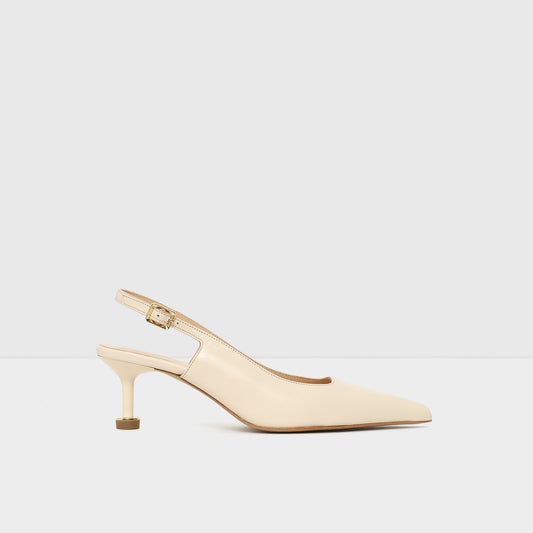 Kadın Ekru Arkası Açık Topuklu Ayakkabı-1