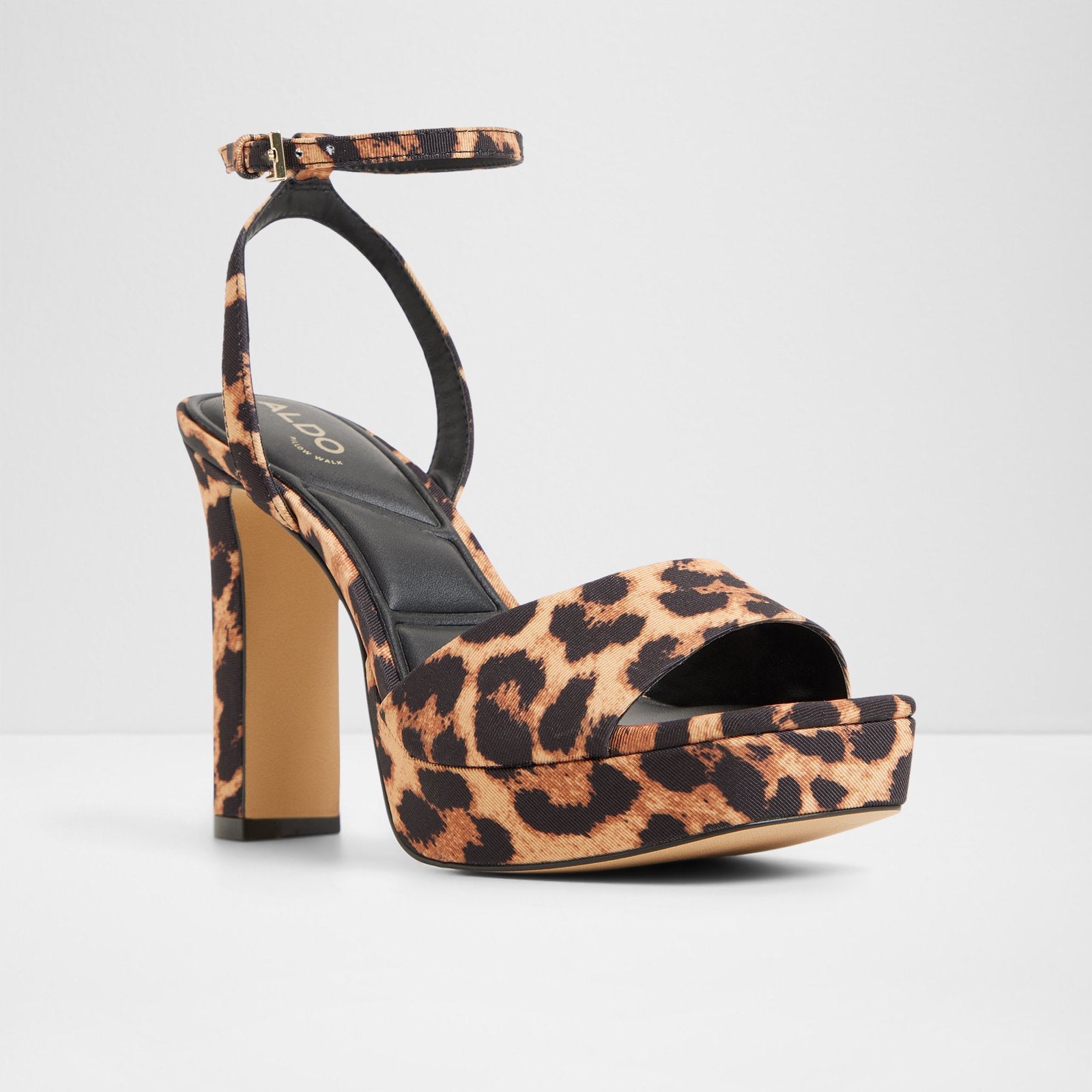Kadın Multi Leopar Desenli Topuklu Sandalet-4