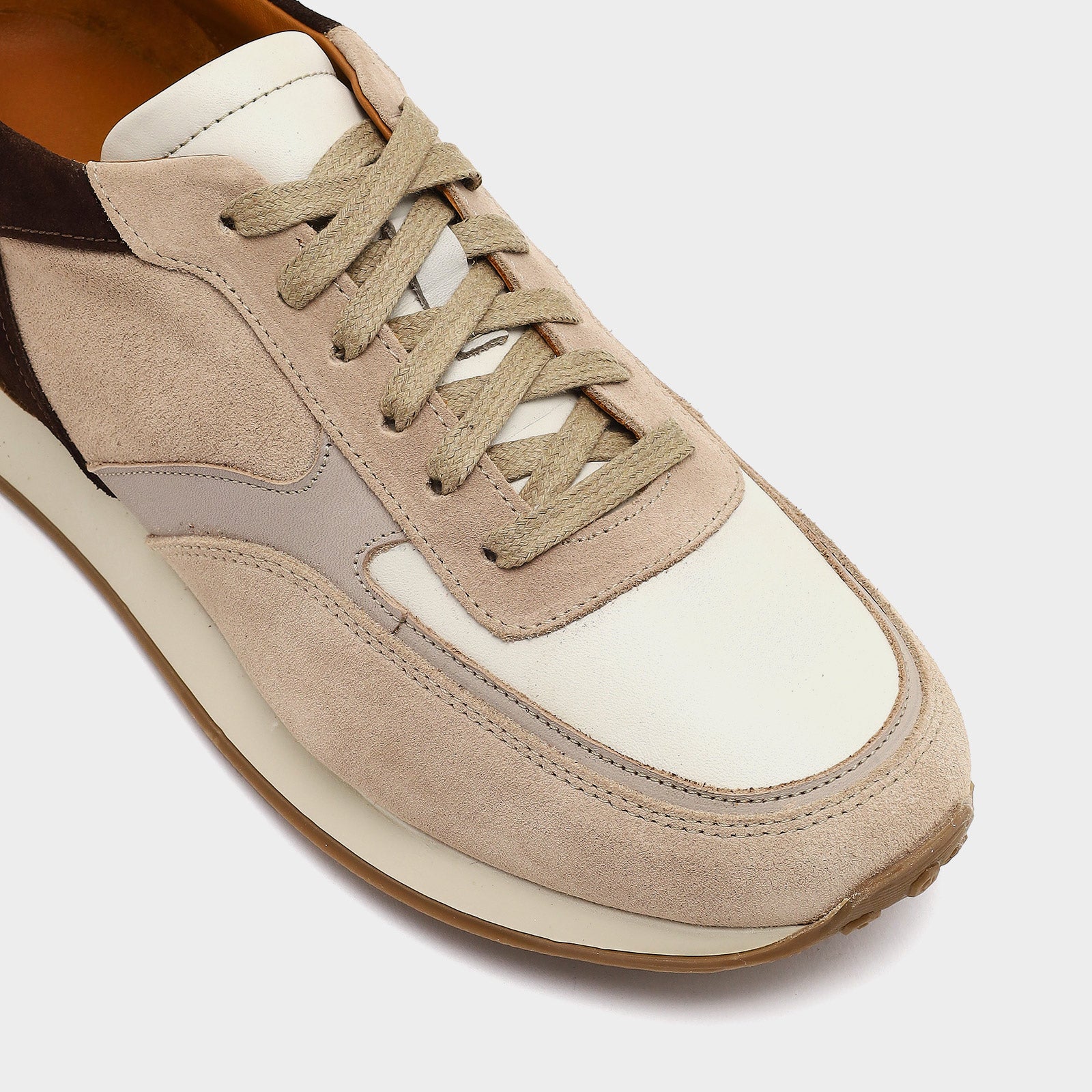 Hakiki Deri Erkek Bej Sneaker-5