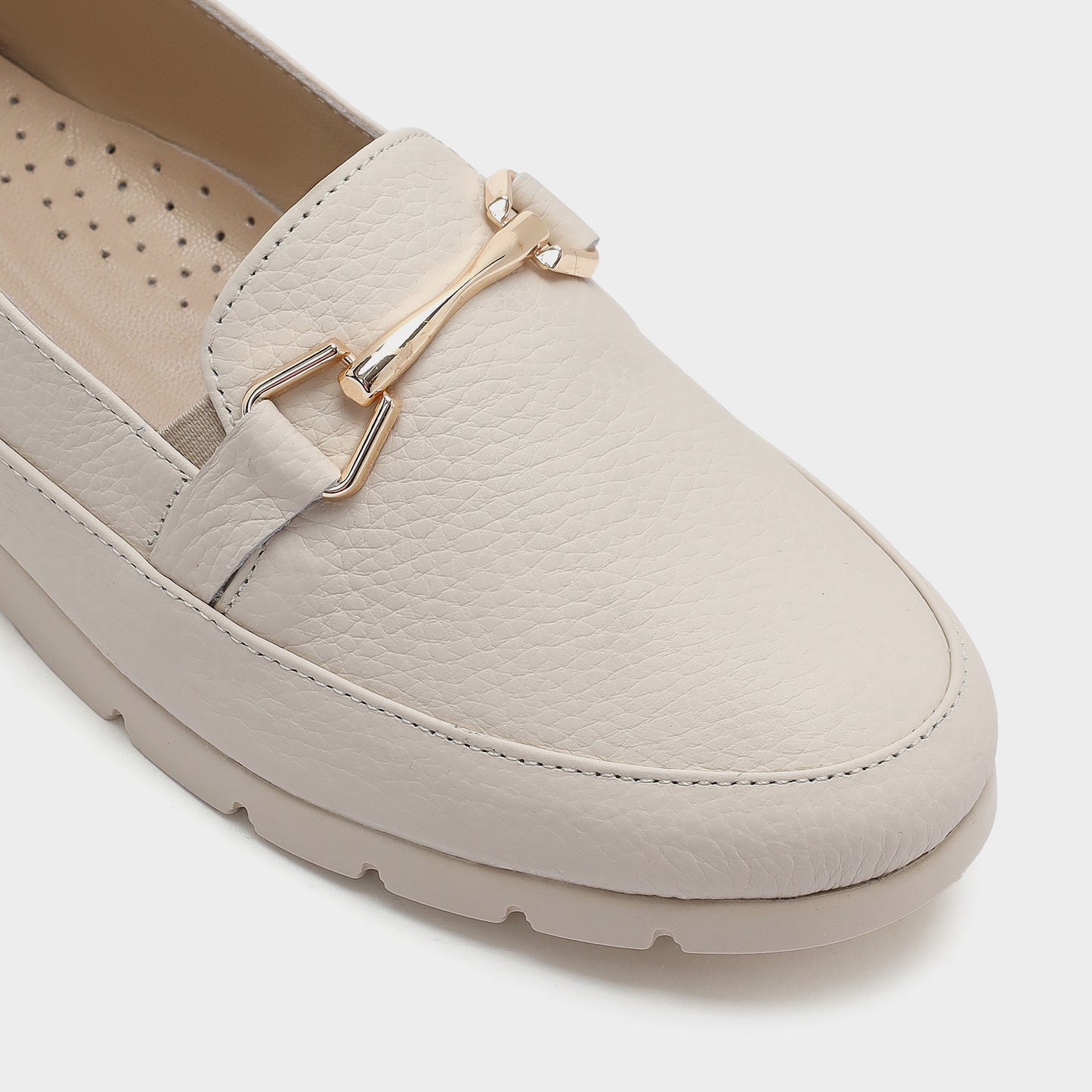 Kadın Beyaz Loafer-5