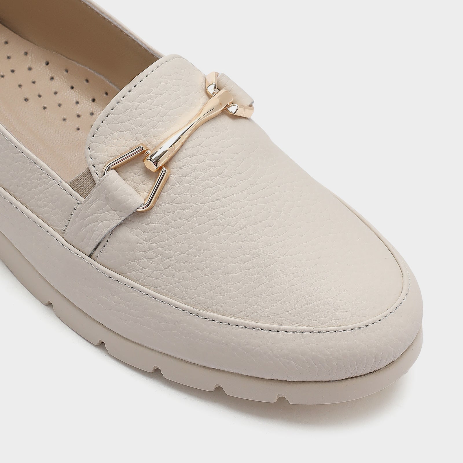 Kadın Beyaz Loafer-5