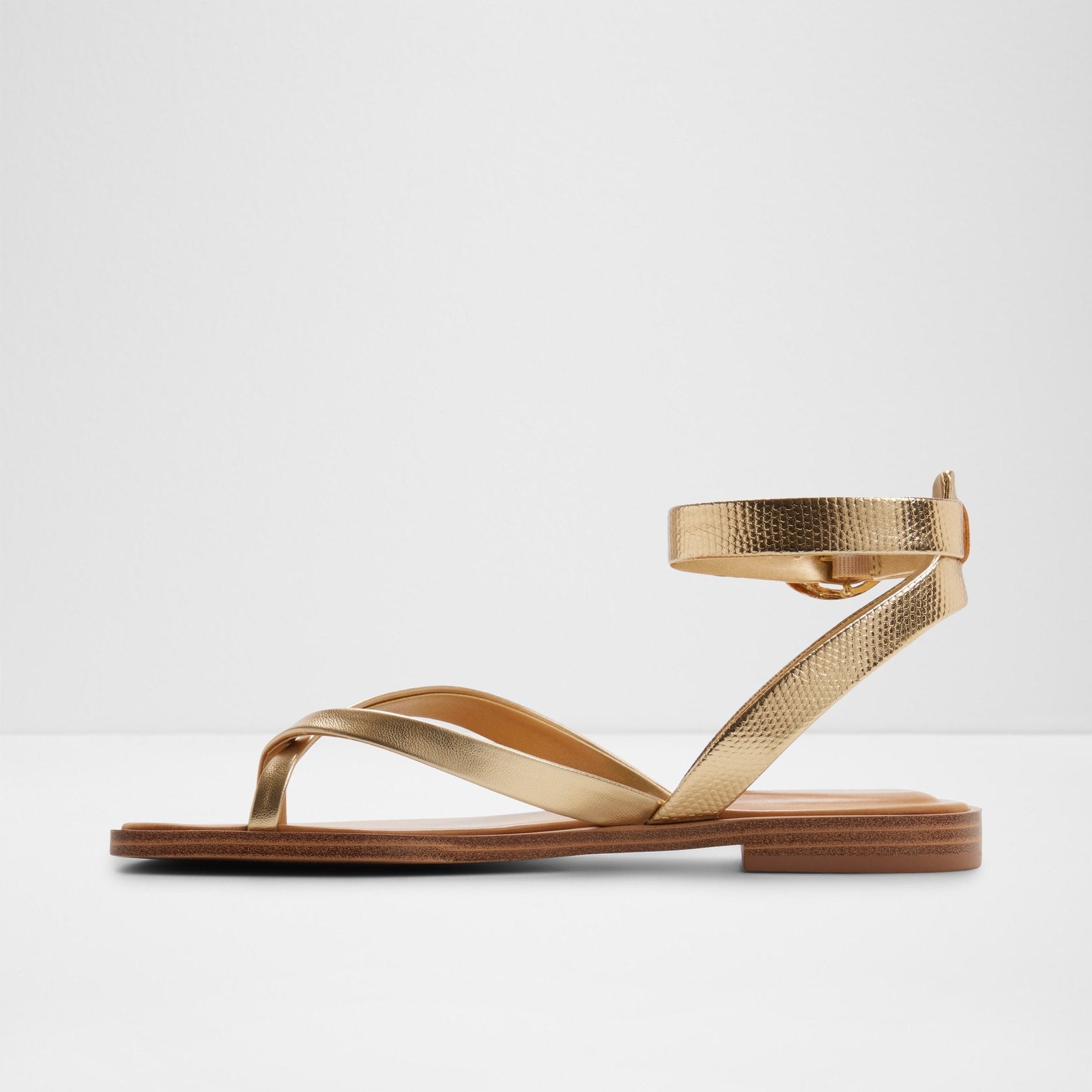 Kadın Gold Düz Sandalet-3