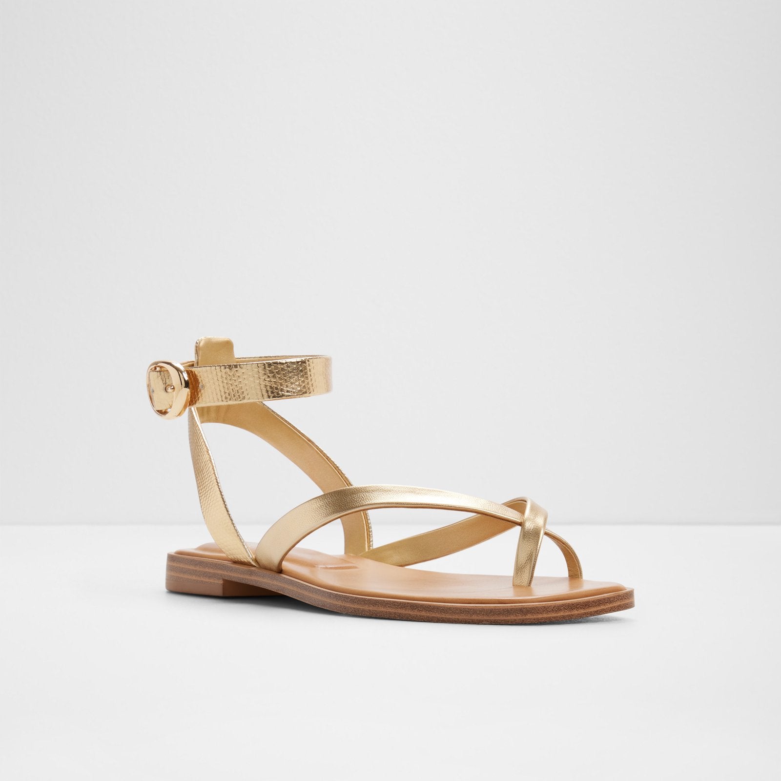 Kadın Gold Düz Sandalet-4