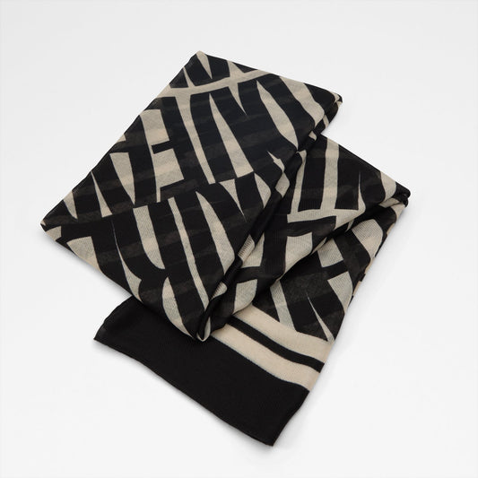 Kadın Siyah & Beyaz Şal-1