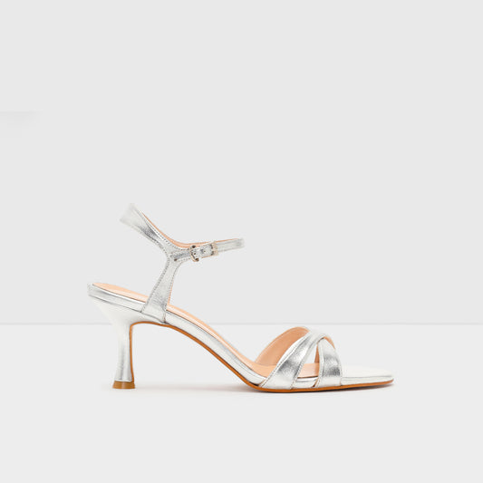 Kadın Gümüş Topuklu Sandalet-1