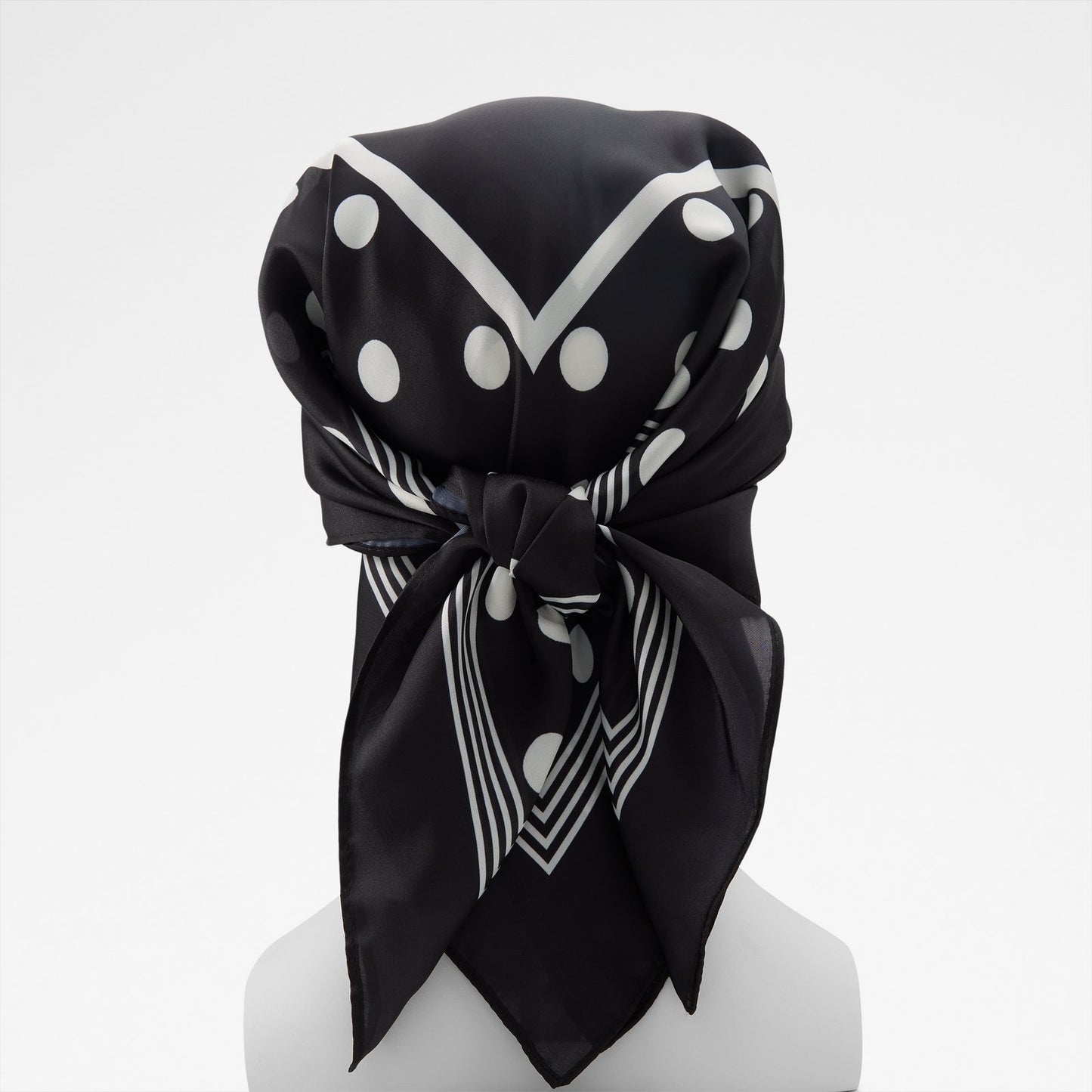 Kadın Siyah Beyaz Fular-3