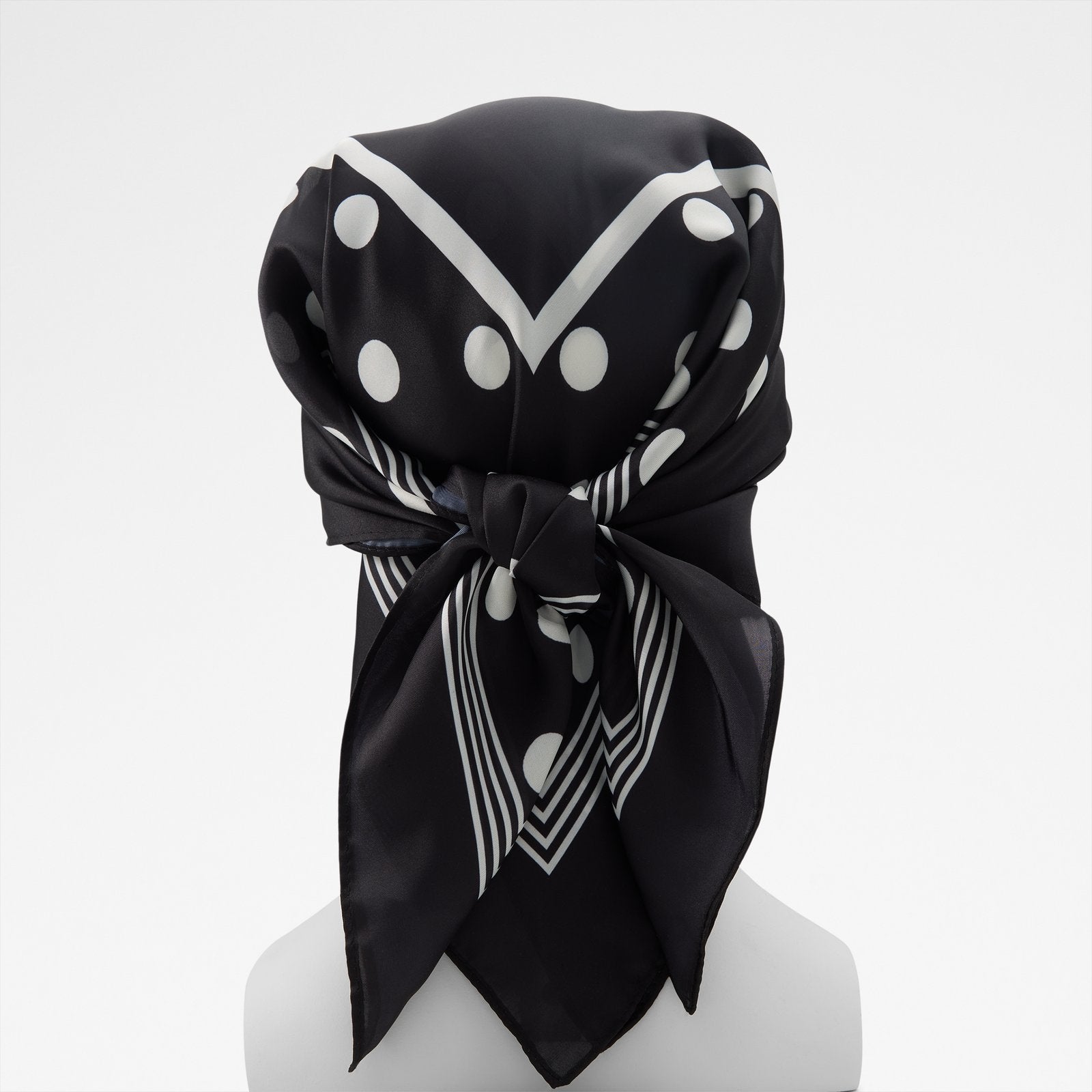 Kadın Siyah Beyaz Fular-3