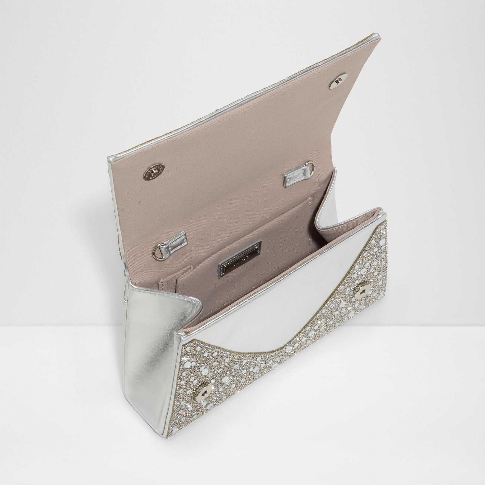 Kadın Gümüş Clutch El Çantası-3