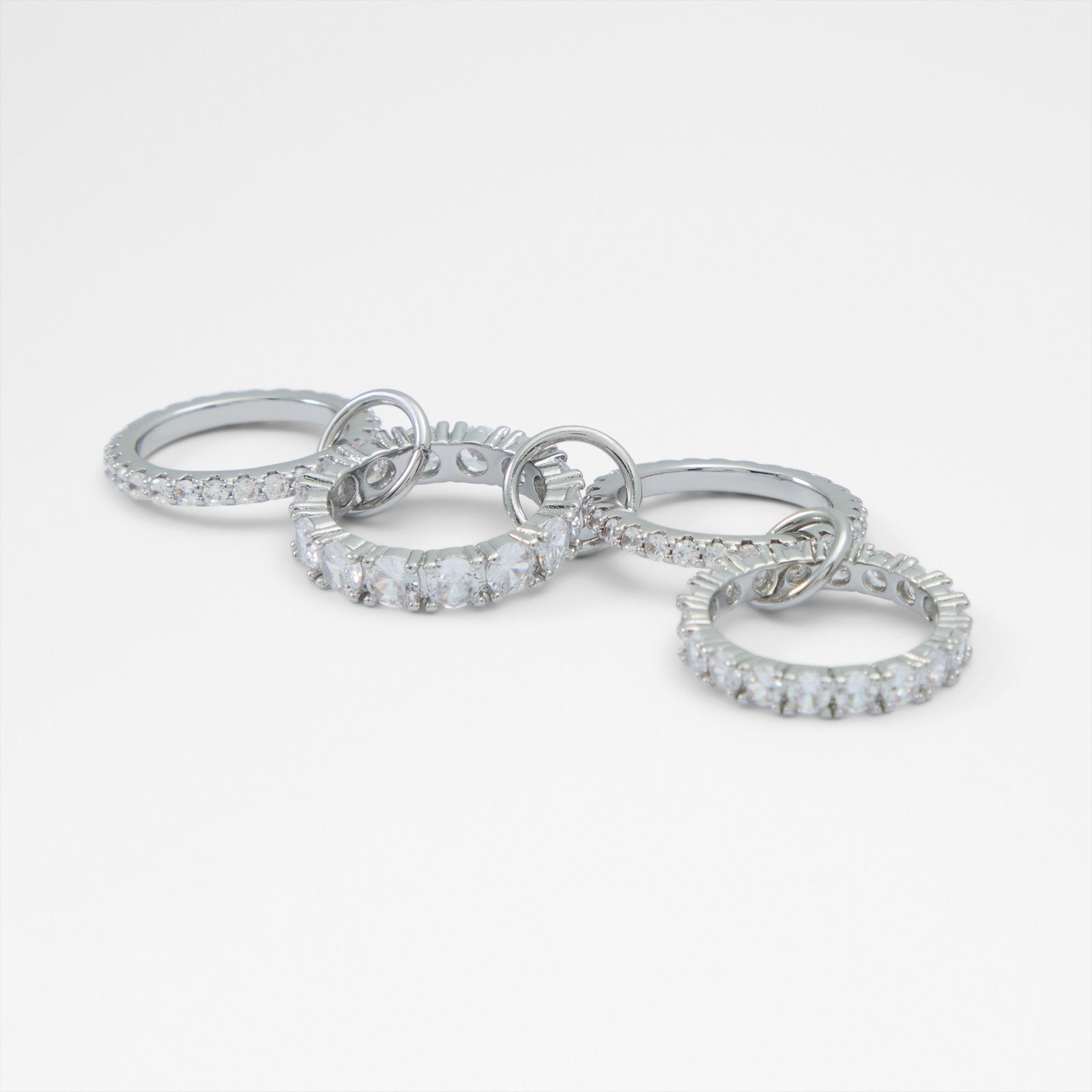 Kadın Gümüş Rengi Yüzük Seti-1