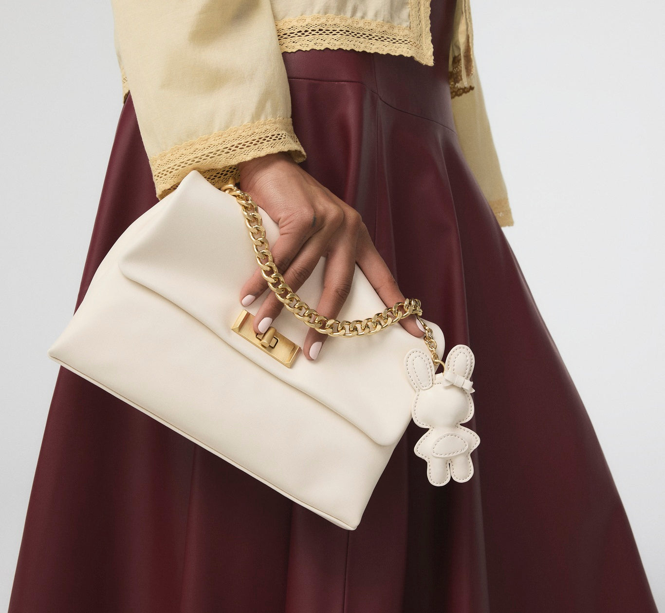 KATEBAG Kadın Ekru Omuz ve El Çantası