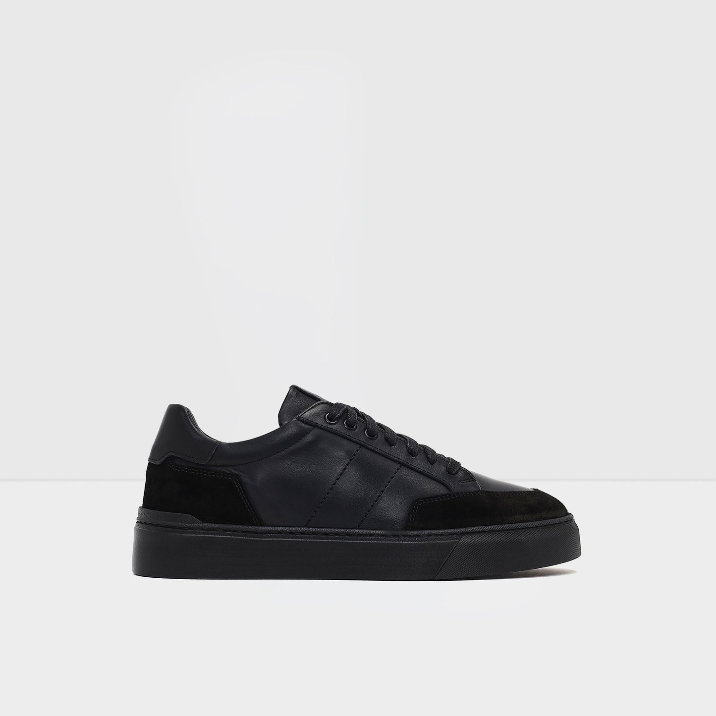 Hakiki Deri Erkek Siyah Sneaker-1