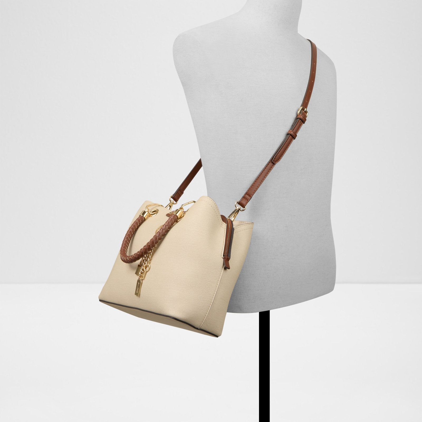 Kadın Ekru Omuz Ve El Çantası-4