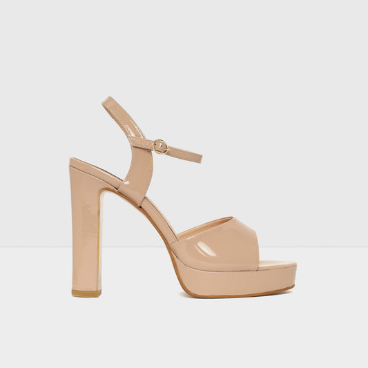 Kadın Bej Topuklu Sandalet-1
