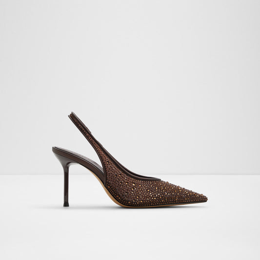 Kadın Kahve Arkası Açık Topuklu Ayakkabı-1
