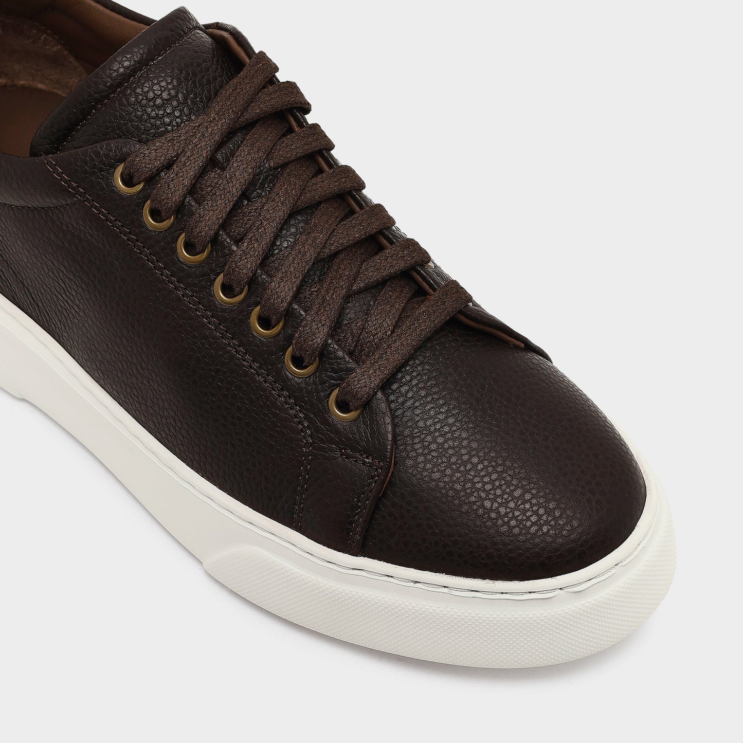 Hakiki Deri Erkek Kahve Sneaker-5