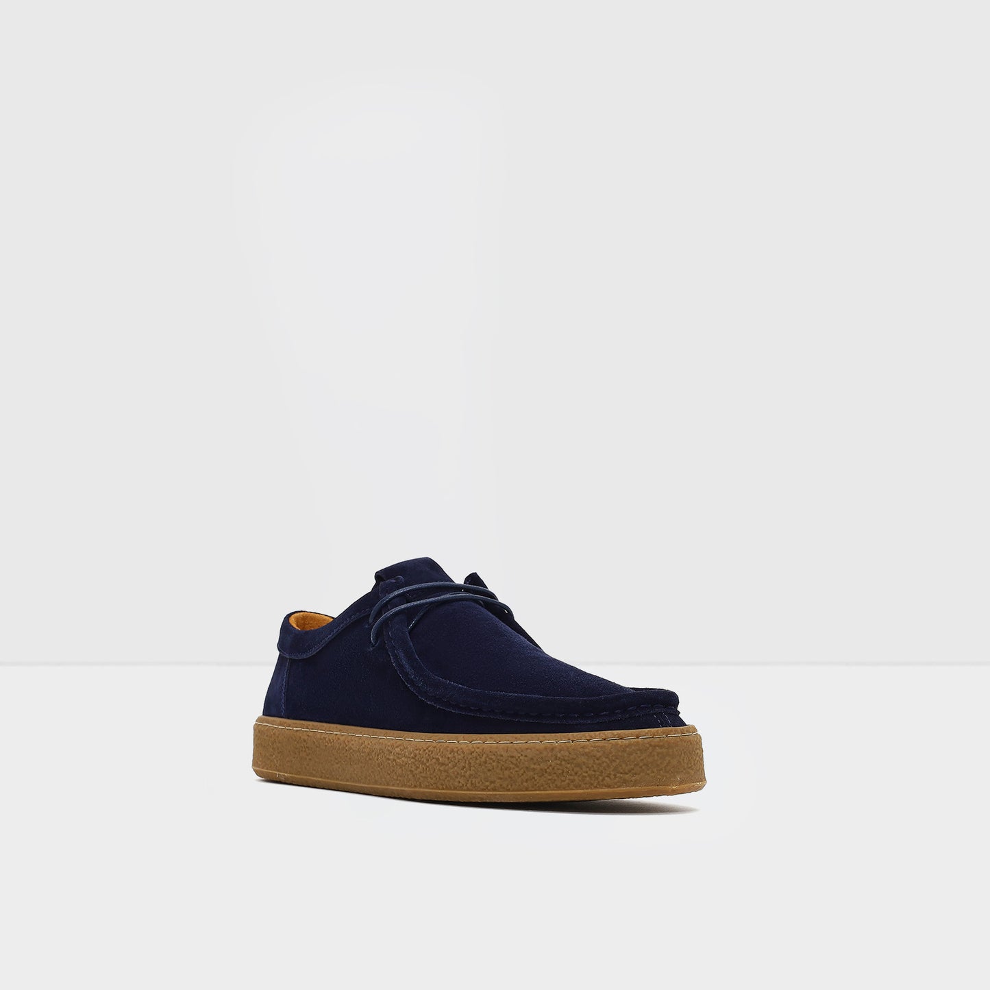 Hakiki Deri Bej Erkek Lacivert Loafer-4