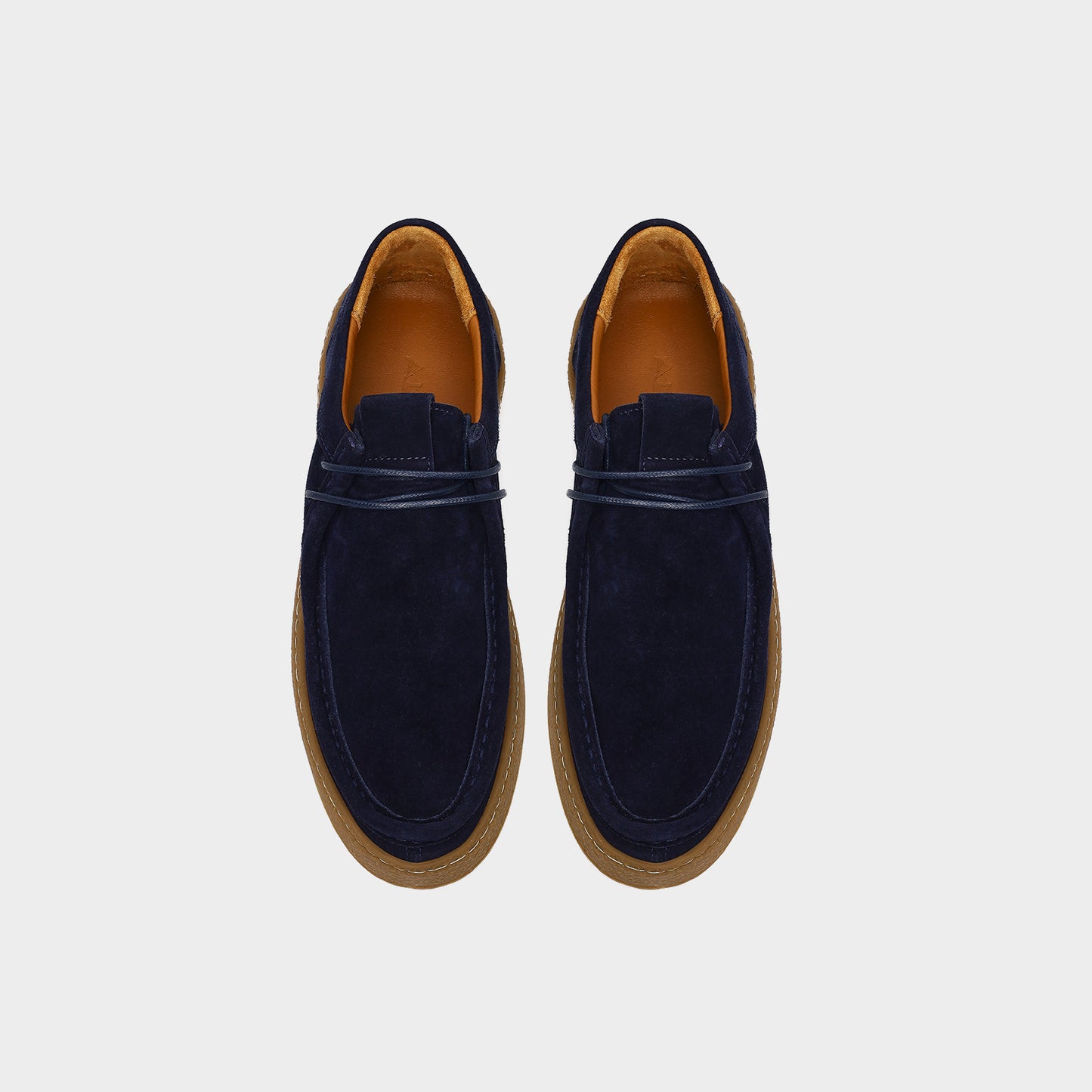 Hakiki Deri Bej Erkek Lacivert Loafer-6