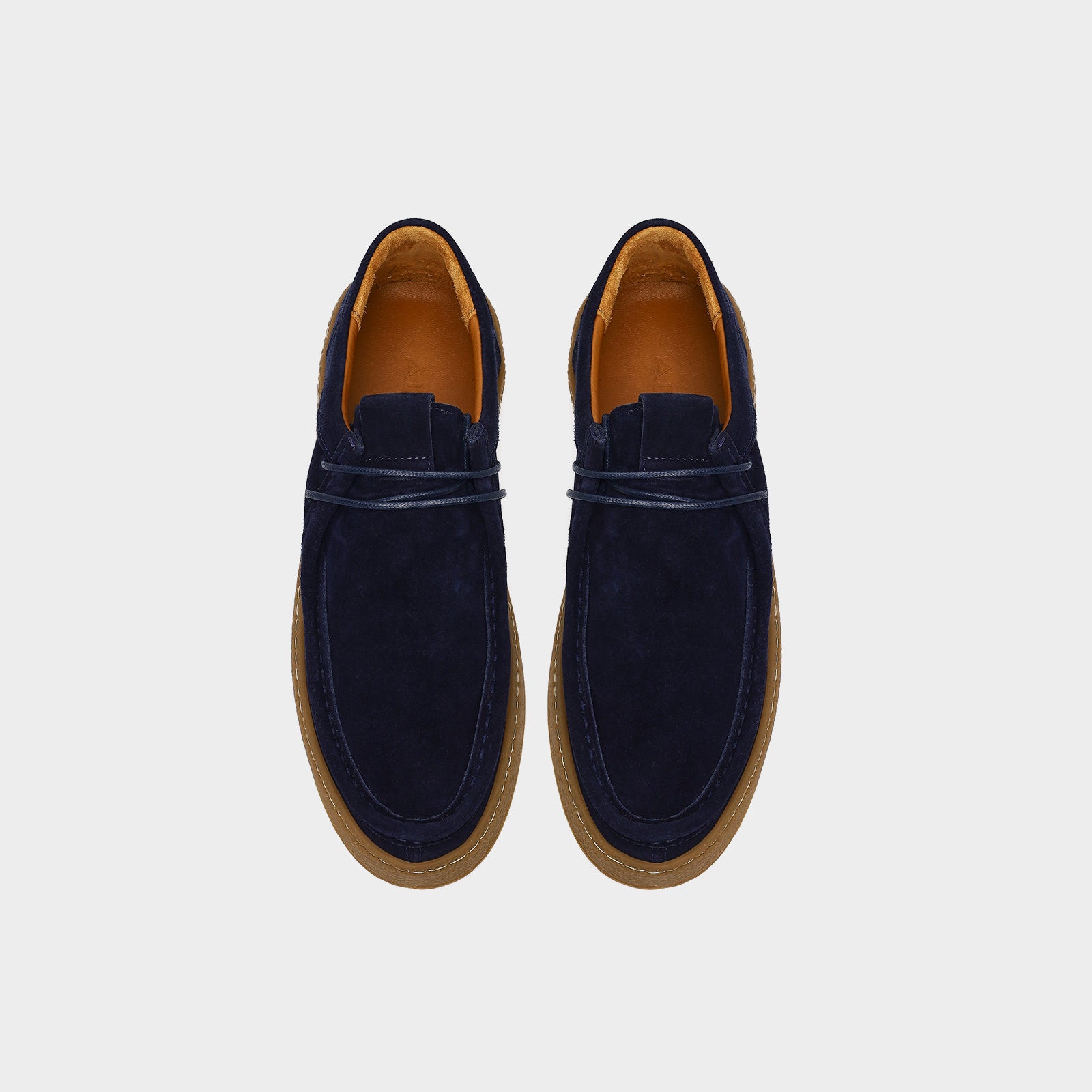 Hakiki Deri Bej Erkek Lacivert Loafer-6