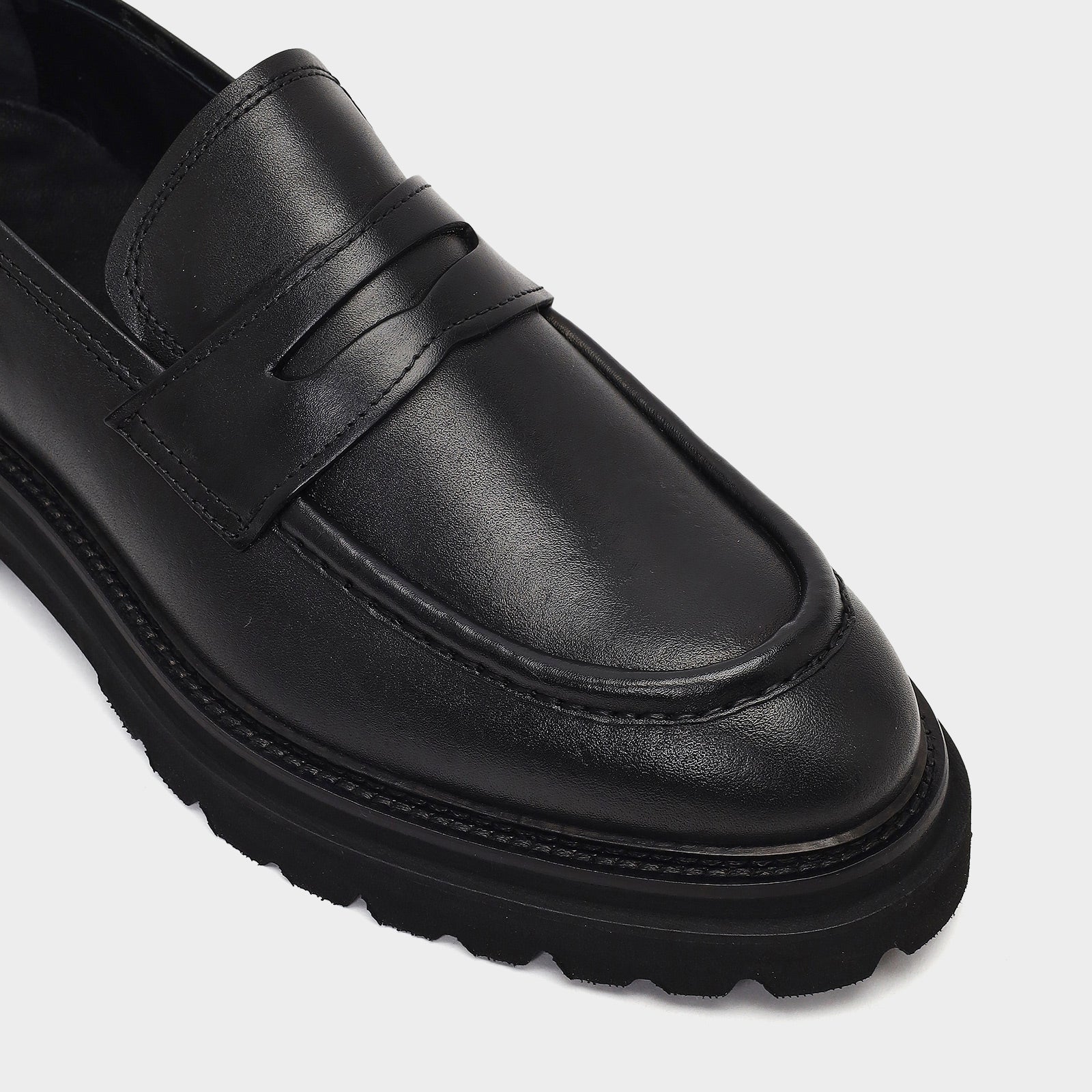 Hakiki Deri Erkek Siyah Loafer Ayakkabı-5