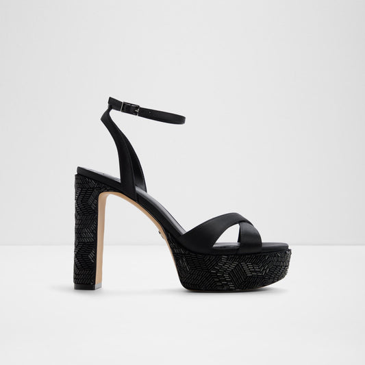 Kadın Siyah Topuklu Sandalet-1
