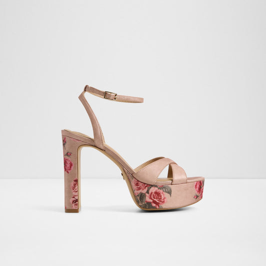 Kadın Bej Topuklu Sandalet-1