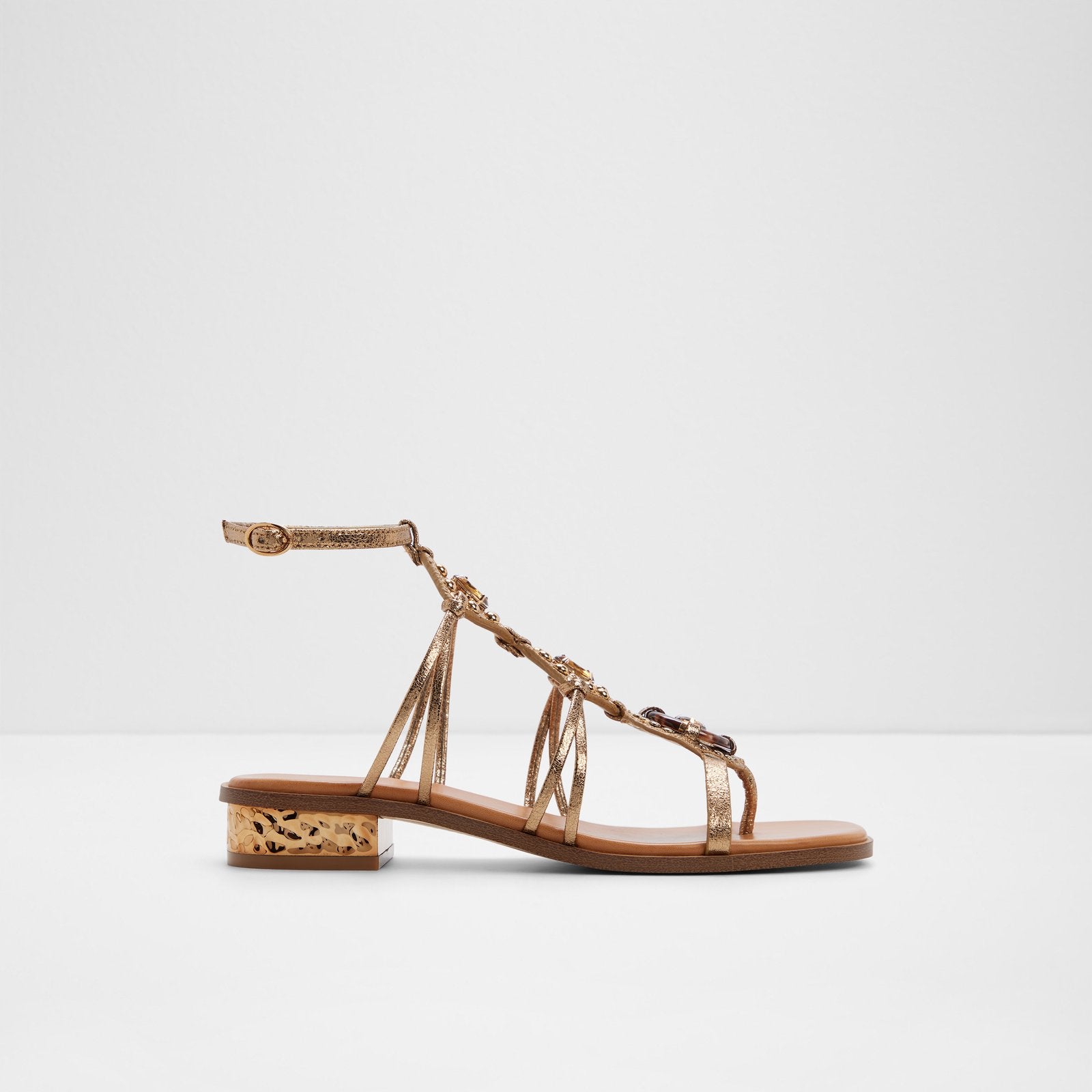 Kadın Gold Rengi Düz Sandalet-1