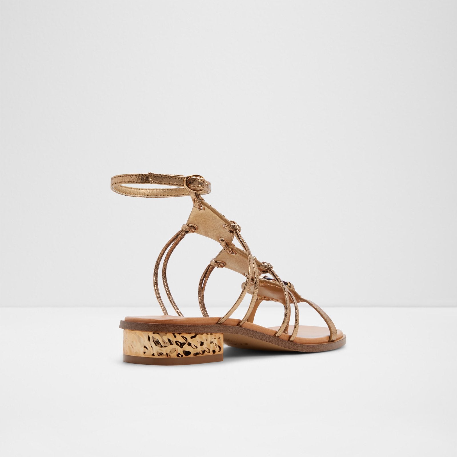 Kadın Gold Rengi Düz Sandalet-2