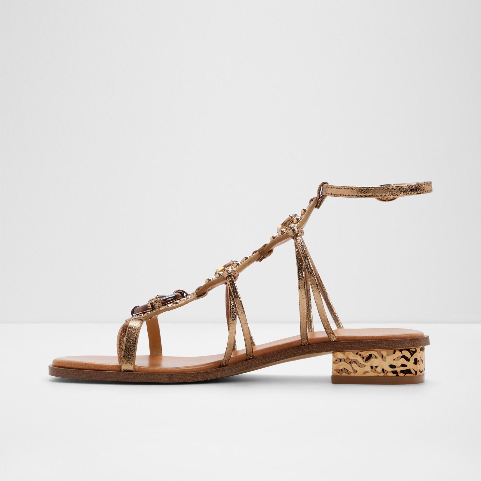 Kadın Gold Rengi Düz Sandalet-3