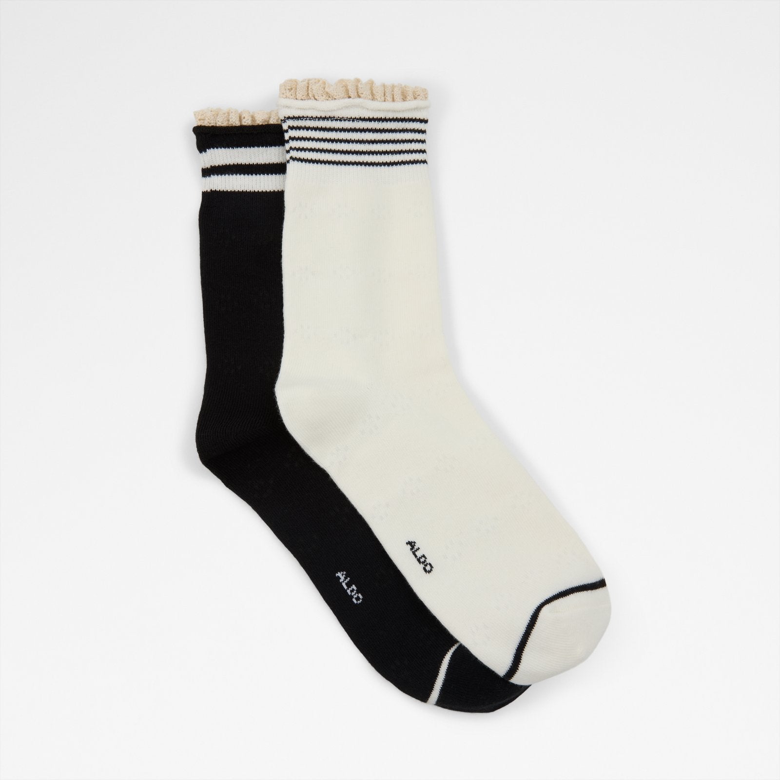 Kadın Siyah & Beyaz Çorap Seti-1