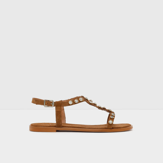 Kadın Bej Düz Sandalet-1