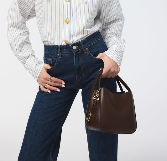 AURALILY Kadın Kahve Omuz ve El Çantası